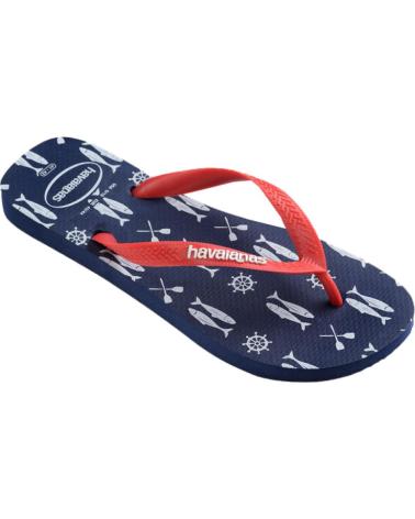 Man Flip flops HAVAIANAS SANDALIAS HOMBRE MODELO H TOP NAUTICAL COLOR AZUL  5603NVYRED