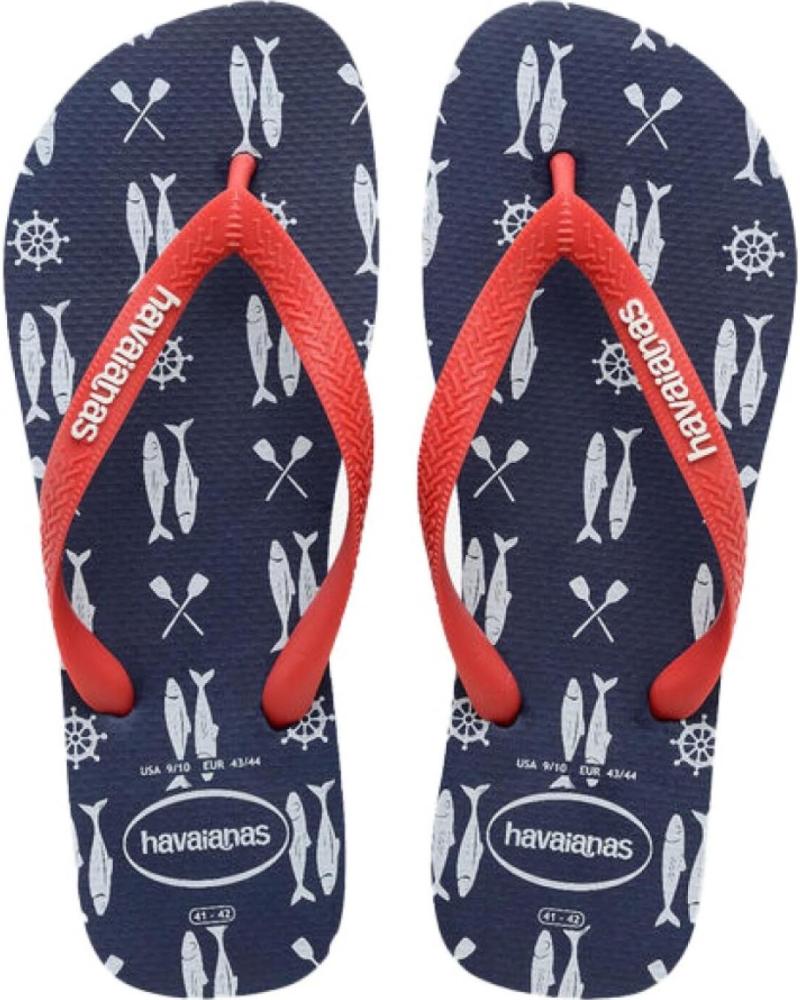 Man Flip flops HAVAIANAS SANDALIAS HOMBRE MODELO H TOP NAUTICAL COLOR AZUL  5603NVYRED