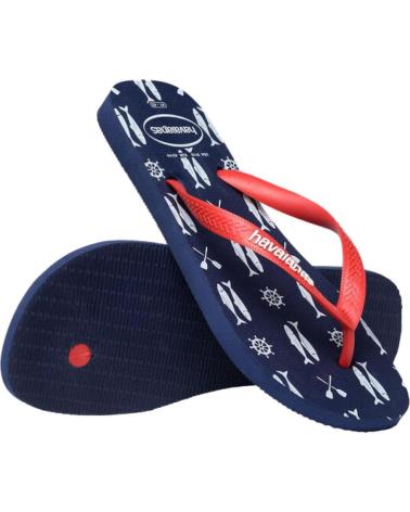 Man Flip flops HAVAIANAS SANDALIAS HOMBRE MODELO H TOP NAUTICAL COLOR AZUL  5603NVYRED