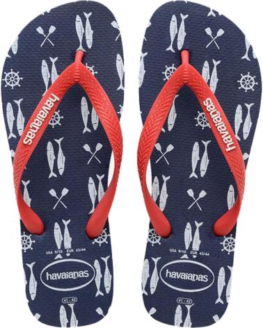 Man Flip flops HAVAIANAS SANDALIAS HOMBRE MODELO H TOP NAUTICAL COLOR AZUL  5603NVYRED