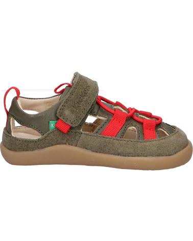 Sandálias KICKERS  de Menino 1201320-10-0 KICK FRONY SUEDE CRSHEEP CR BURNISH  20 KAKI