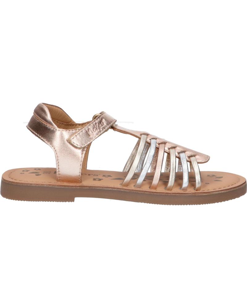 girl Sandals KICKERS 1215861-30-0 KICK PRELLA SHEEP METAL  151 OR ROSE MULTICO