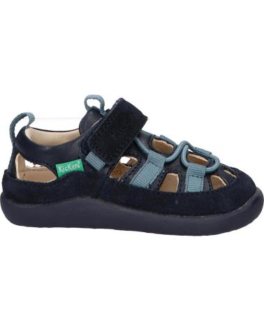 boy Sandals KICKERS 1201320-10-0 KICK FRONY SUEDE CRSHEEP CR BURNISH  10 MARINE