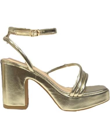 Zapatos de tacón CALZADOMANIA  de Mujer SANDALIA DE TACON TRES TIRAS  ORO