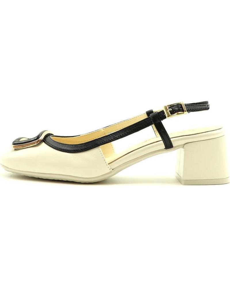 Sandales DESCANFLEX  pour Femme DESTALONADO APLIQUE DORADO 28115  NEGRO - HIELO