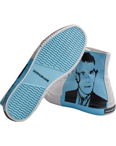 Zapatillas deporte CALVIN KLEIN  de Mujer ZAPATILLAS URBANAS DE CORTE ALTO S0347 PARA HOMBRE  BLANCO-AZUL CELESTE