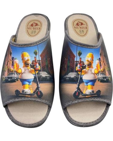 Pantofole MUYTER  per Donna e Uomo ZAPATILLAS 232 SIMPSON PATINETE GRIS  VARIOS COLORES
