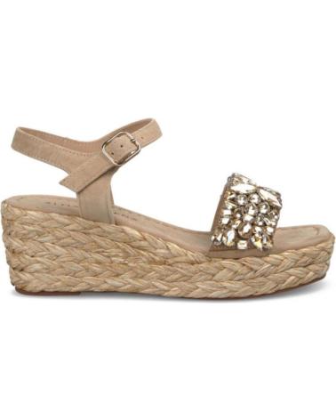 Sandalias ALMA EN PENA  de Mujer SANDALIA CUNA MEDIA CON PEDRERIA  SUEDE TAUPE