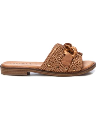 Woman Sandals CARMELA SANDALIA DE MUJER EN RAFIA CON ADORNO DECORATIVO  CAMEL