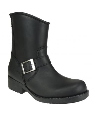 Botas de Mujer  BOTA MOTERA PIEL NOBUCK CREMALLERA NEGRO