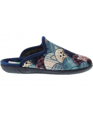 Woman House slipers ALBEROLA CHINELA DE CASA LLANA GATITOS AZUL