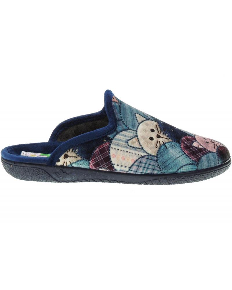 Woman House slipers ALBEROLA CHINELA DE CASA LLANA GATITOS AZUL