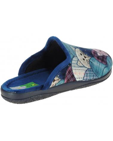 Woman House slipers ALBEROLA CHINELA DE CASA LLANA GATITOS AZUL
