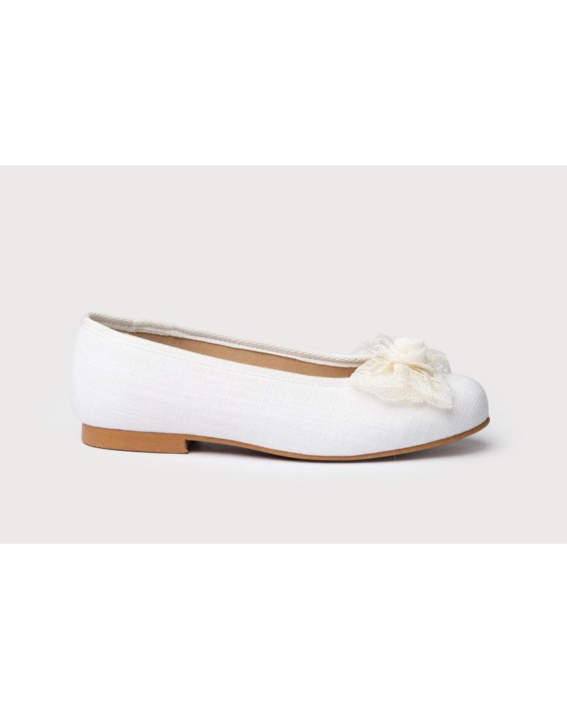Schuhe ANGELITOS  für Damen und Mädchen BAILARINA LINO CEREMONIA 987  BLANCO