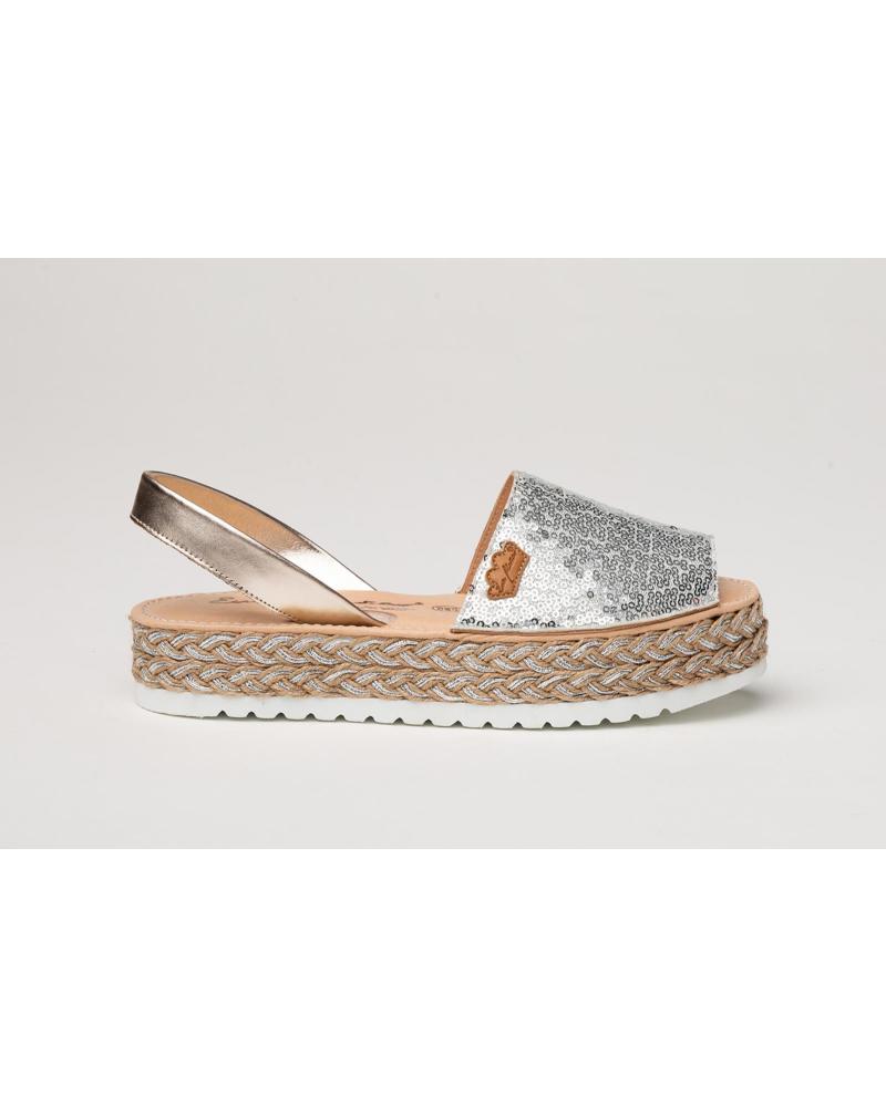 Sandalias EVA MAÑAS  de Mujer IBICENCA GLITTER-SEQUINS GEL-MEMORY FOAM 1253  PLATA