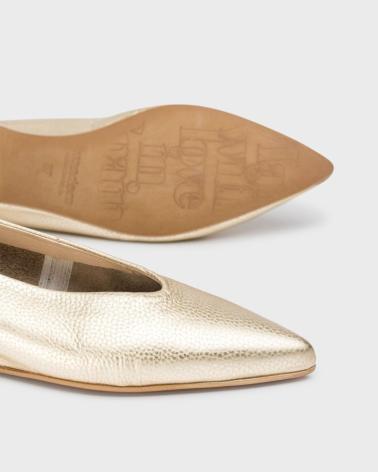 Woman Flat shoes WONDERS TRIANA A-3802 PLATINO  ORO