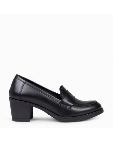 Woman shoes MIMAO MOKKA - MOCASIN DE NAPA CON TACON  NEGRO