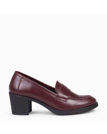 Woman shoes MIMAO MOKKA - MOCASIN DE NAPA CON TACON  BURDEOS