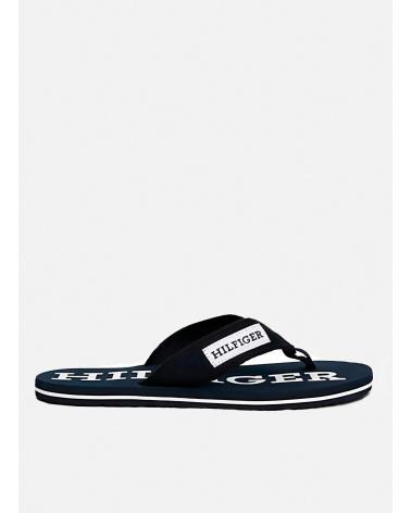 TOMMY HILFIGER PATCH HILFIGER BEACH SANDAL ZEHENTRENNER FM0FM05024 MARINEBLAU MARINO