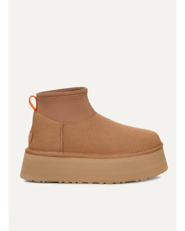 UGG CLASSIC MINI DIPPER BOTTINES CUIR CHÂTAIGNE CUERO