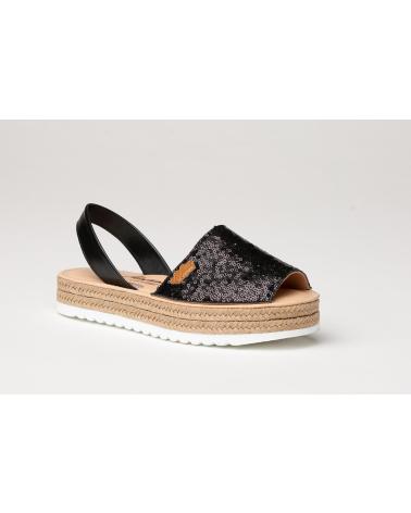 Sandalen EVA MAÑAS  für Damen IBICENCA GLITTER-SEQUINS GEL-MEMORY FOAM 1253  NEGRO