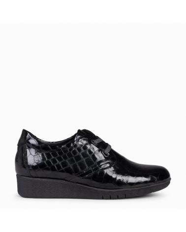 Woman Zapatos de cuña MIMAO BLUCHER COCO - MOCASIN CORDONES ELASTICOS  NEGRO