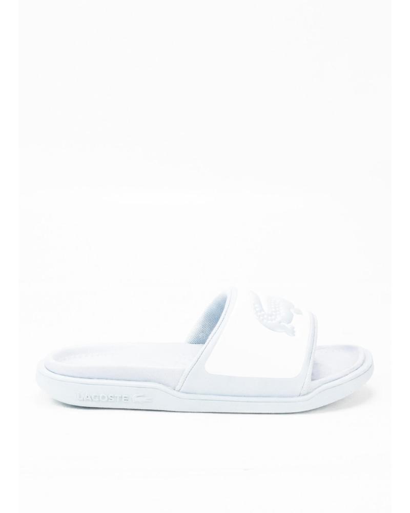 Tongs LACOSTE  pour Femme CHANCLAS SERVE SLIDE DUAL  CELESTE