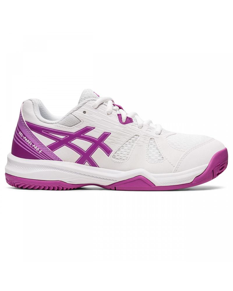 Deportivas de Mujer y Niña ASICS ASCIS GEL-PADEL PRO 5 GS 1044A048-100 BLANCO-MORADO MULTICOLOR