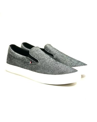 Zapatos TOMMY HILFIGER  de Hombre ZAPATILLA CASUAL DE LONA CON SUELA DE GOMA  NEGRO