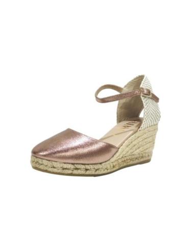 Zapatos GAIMO  de Mujer ALPARGATA CASUAL DE PIEL CON CUNA DE YUTE NATURAL  MAKE UP BRONCE