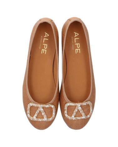 Mocassini ALPE  per Donna MUJER MOCASINES BAILARINAS LISS RAFIA CUERO 54172201  MARRóN