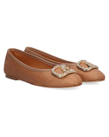 Mocassini ALPE  per Donna MUJER MOCASINES BAILARINAS LISS RAFIA CUERO 54172201  MARRóN