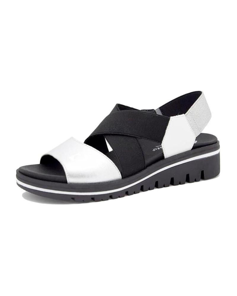 Sandálias PIESANTO  de Mulher SANDALIA ELASTICOS CRUZADOS  PLATEADO