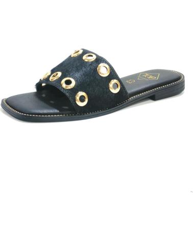 Sandalias TOP3  de Mujer SANDALIA CASUAL DE PIEL CON SUELA DE GOMA  NEGRO