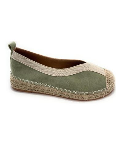 Sandalias CHIC VISION  de Mujer ESPARDENAS PLANAS MUJER BORDE CONFORT  VERDE