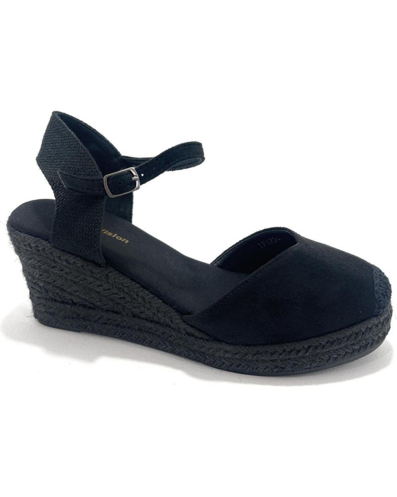 Sandálias CHIC VISION  de Mulher ESPARDENAS MUJER CUNA CORREA HEBILLA  NEGRO