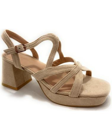 Sandalias KISS LEISS  de Mujer SANDALIAS MUJER TACON-PLATAFORMA TIRAS V  BEIGE