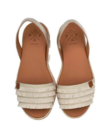 Woman Sandals POPA SANDALIAS MD051-MENDOZA-FLECOS PARA MUJER EN COLOR  BEIGE