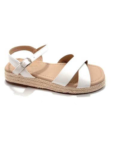 Sandalias BUBBLE BOBBLE  de Niña SANDALIAS NINA DOBLE PISO CUERDA CRUZADA  BLANCO
