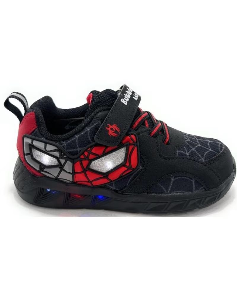 Deportivas BUBBLE BOBBLE  de Niña y Niño DEPORTES NINO CON LUZ SPIDER CORDON-PE  NEGRO
