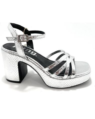 Sandali MTNG  per Donna SANDALIAS MUSTANG TACON TIRAS SERPIENTE  PLATEADO