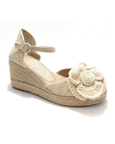 Sandali BUONAROTTI  per Donna ESPARDENAS CUNA HEBILLA FLOR  BEIGE