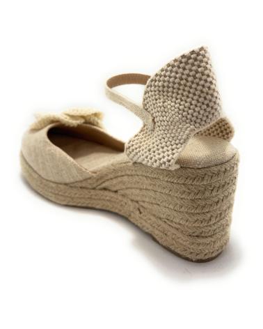 Sandali BUONAROTTI  per Donna ESPARDENAS CUNA HEBILLA FLOR  BEIGE