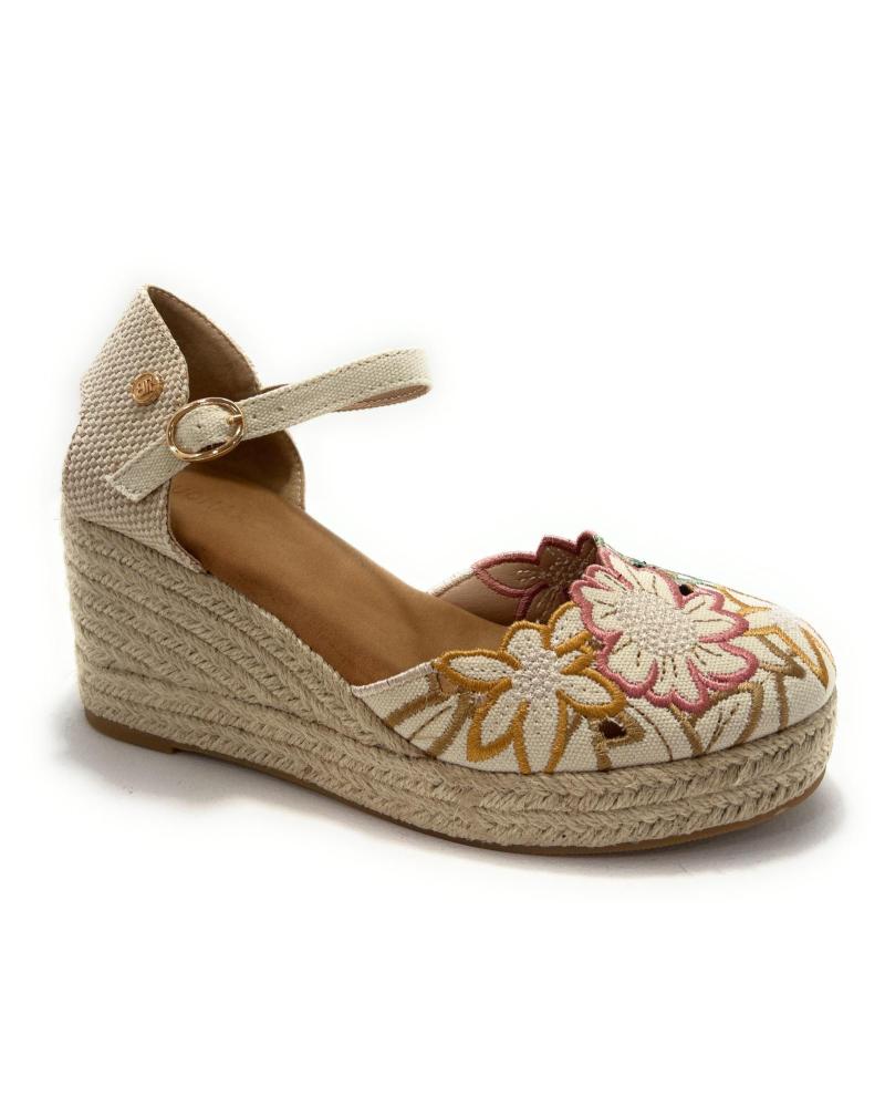 Sandali BUONAROTTI  per Donna ESPARDENAS CUNA-PLATAFORFA FLORES HEBILL  BEIGE
