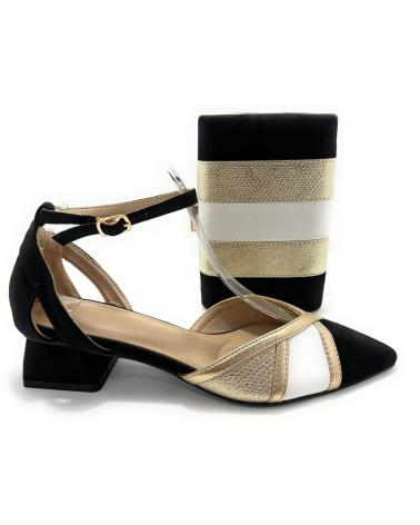 Sandales BUONAROTTI  pour Femme SALON DESTALONADO TACON BAJO LAZO  NEGRO