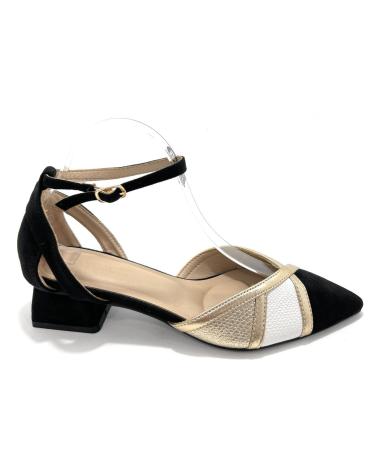 Sandales BUONAROTTI  pour Femme SALON DESTALONADO TACON BAJO LAZO  NEGRO