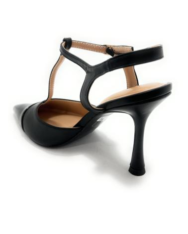 Sandalias BUONAROTTI  de Mujer SALON TACON ALTO HEBILLA PUNTA  NEGRO