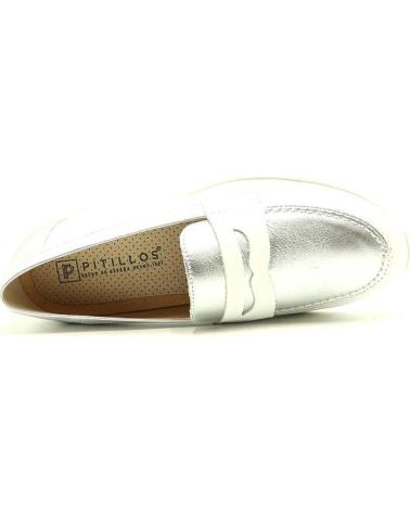 Schuhe PITILLOS  für Damen MOCASIN 10421  BLANCO - PLATA