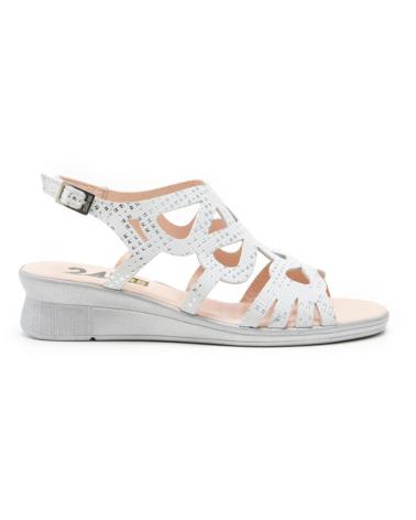 Woman Zapatillas deporte 24 HORAS SANDALIA DE PIEL CON CUNA BAJA PARA MUJER 26515 CO  BLANCO