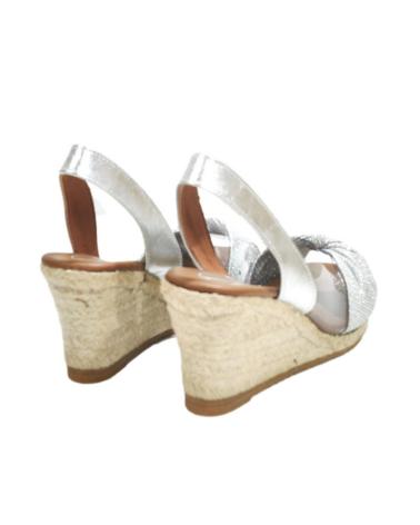 Sandalias VIGUERA  de Mujer ALPARGATA CASUAL TEXTIL Y VINILO CON CUNA DE YUTE  PLATA